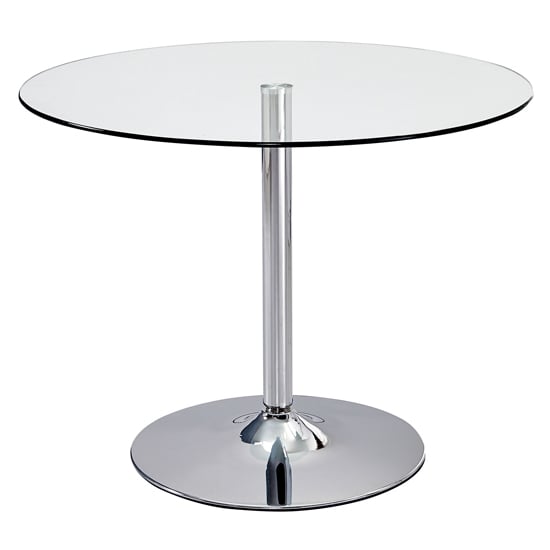 Eastleigh Clear Glass Dining Table With, Round Dining Table With Glass Top Chrome Base