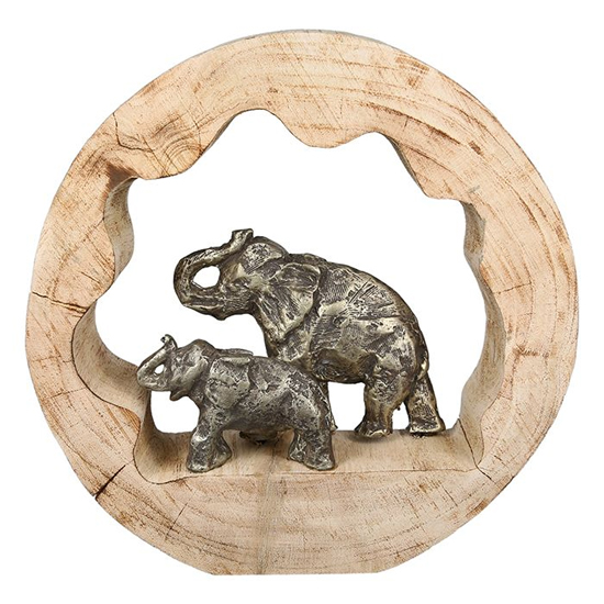 Read more about Elephant aluminium design sculpture in bronze with wooden frame