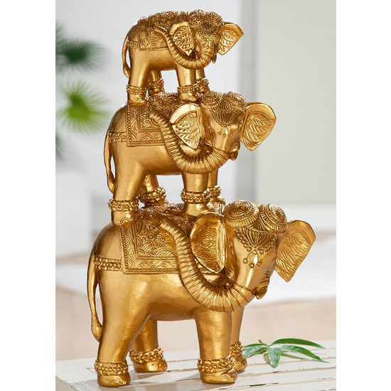 Read more about Elephant polyresin sculpture in gold