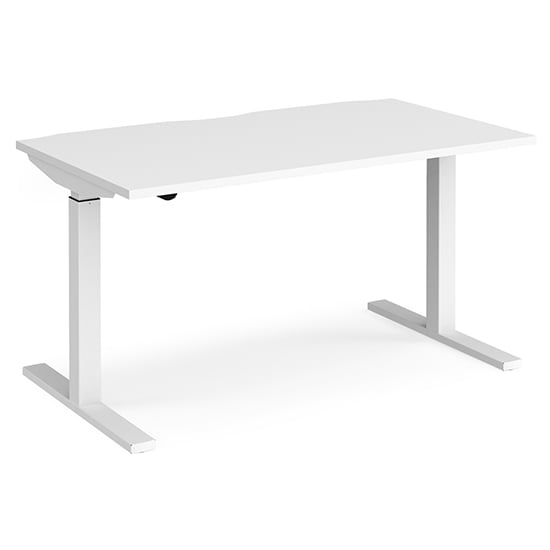 Elev 1400mm Electric Height Adjustable Desk In White