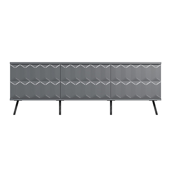 Elevate High Gloss TV Stand In Grey With LED Lights_6
