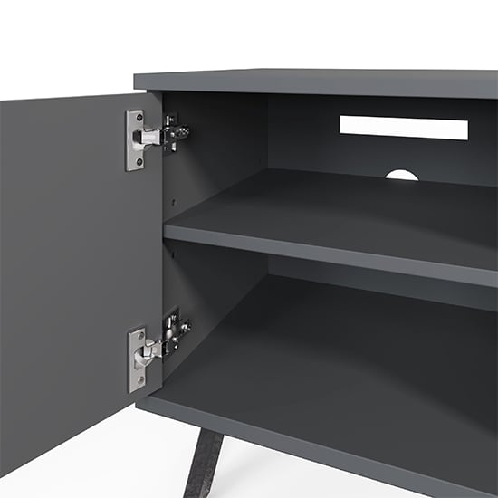 Elevate High Gloss TV Stand In Grey With LED Lights_7