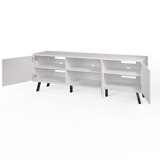 Elevate High Gloss TV Stand In White With LED Lights_5