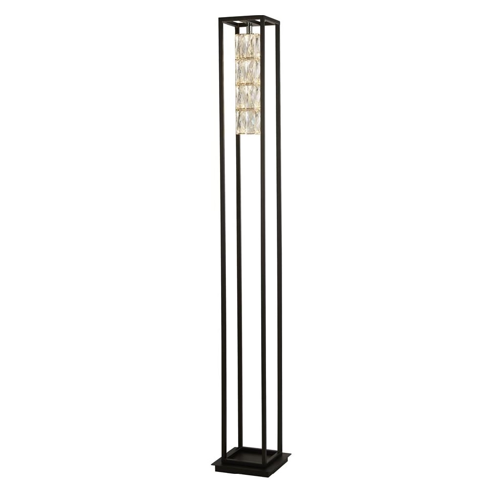 Read more about Elevator crystal glass floor lamp in matt black