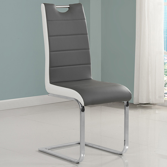 Elgin Convertible Grey Gloss Dining Table 6 Petra Grey Chairs_7