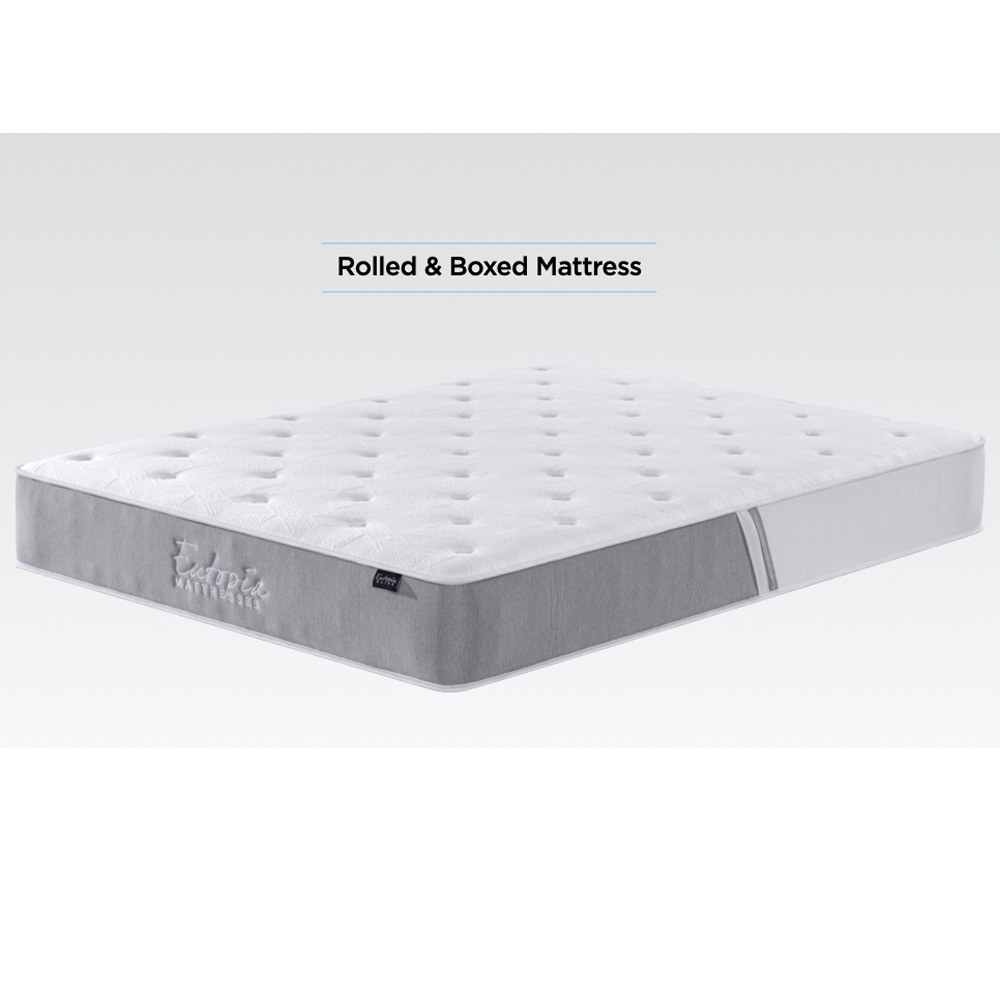 Elgin Fabric 4ft6 Memory Foam Latex Pocket Spring Mattress - White