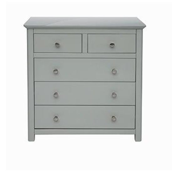 Elgin Glass Top Chest Of Drawers In Grey With 5 Drawers Sale