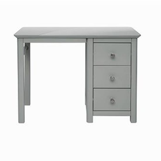 Elgin Single Pedestal Dressing Table In Grey With 3 Drawers FiF