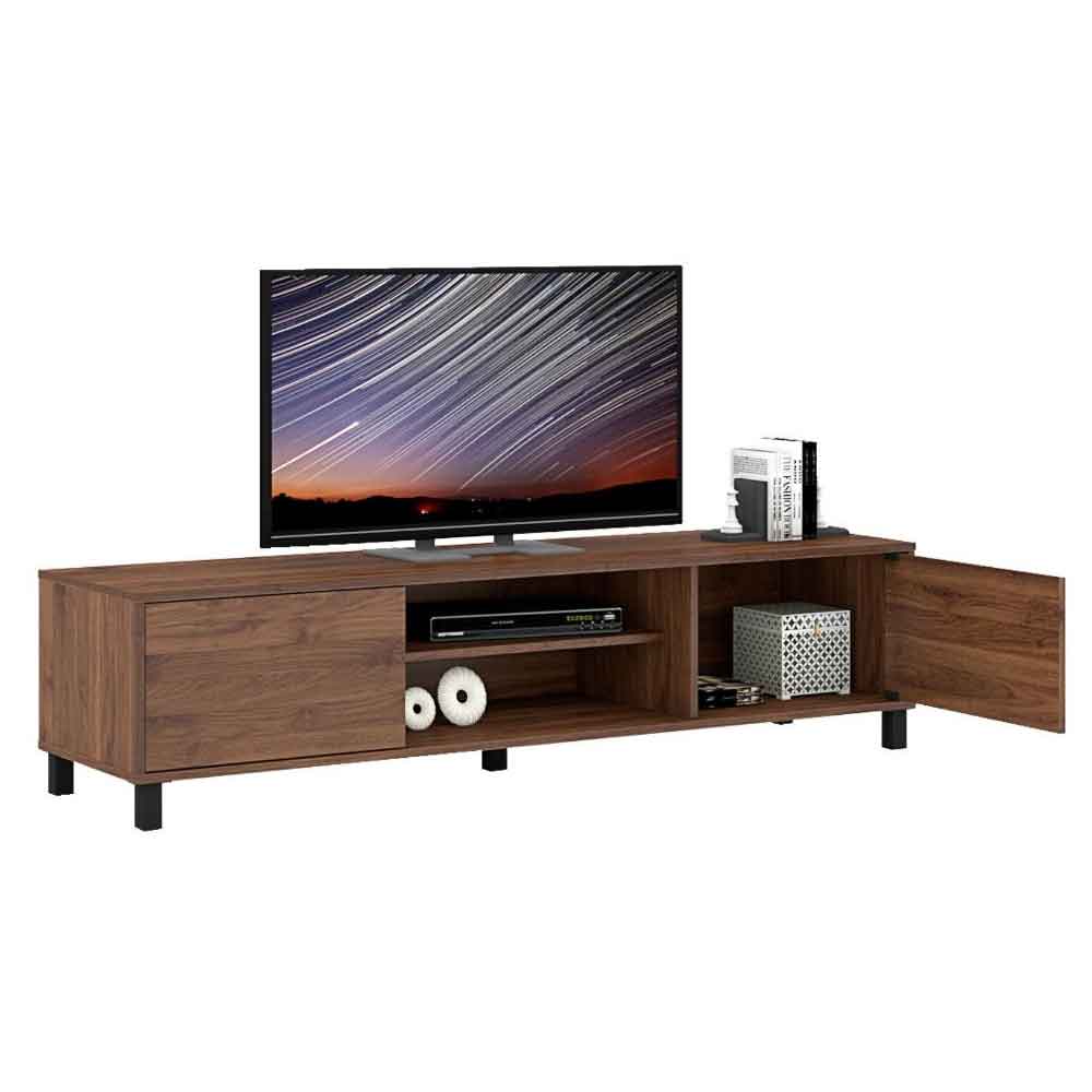 Elgin Wooden TV Stand With 2 Doors In Dark Oak