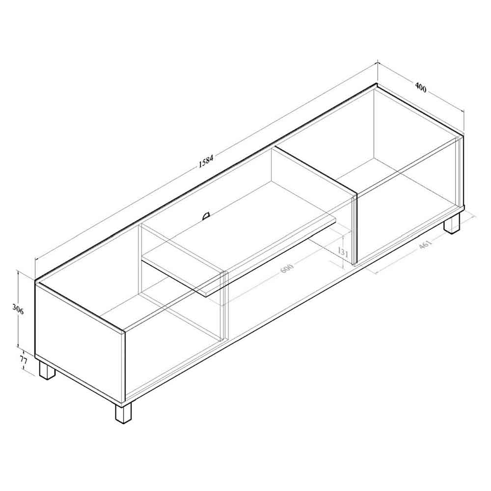 Elgin Wooden TV Stand With 2 Doors In Dark Oak