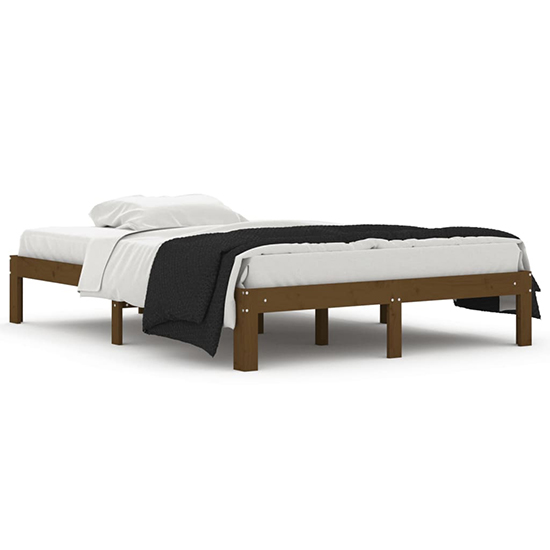 Eliada Solid Pinewood Double Bed In Honey Brown_2