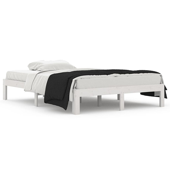 Eliada Solid Pinewood Double Bed In White