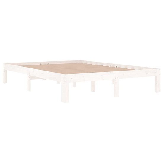 Eliada Solid Pinewood Double Bed In White