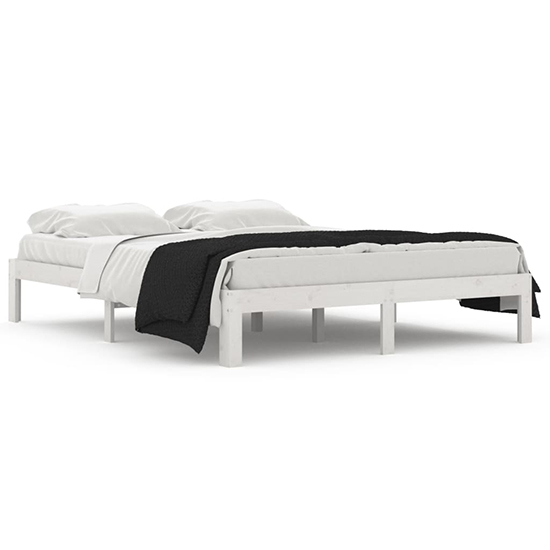 Eliada Solid Pinewood King Size Bed In White