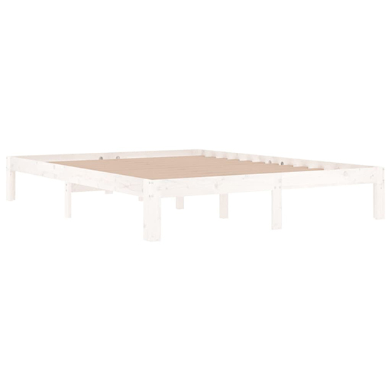Eliada Solid Pinewood King Size Bed In White