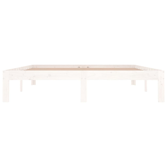 Eliada Solid Pinewood King Size Bed In White