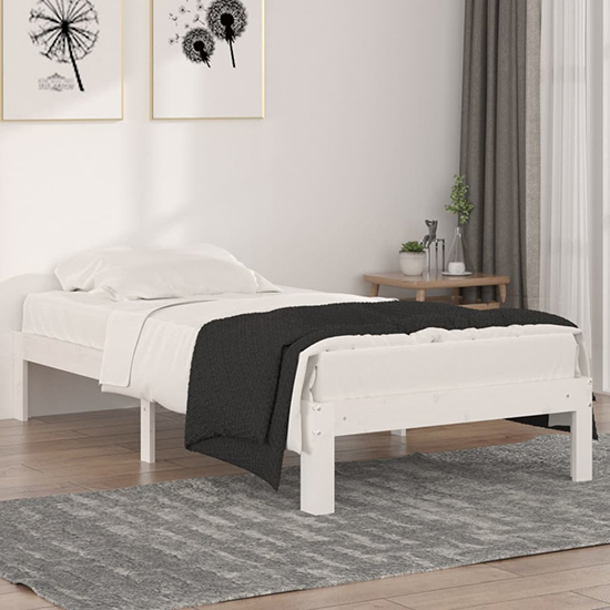 Eliada Solid Pinewood Single Bed In White Furniture in Fashion