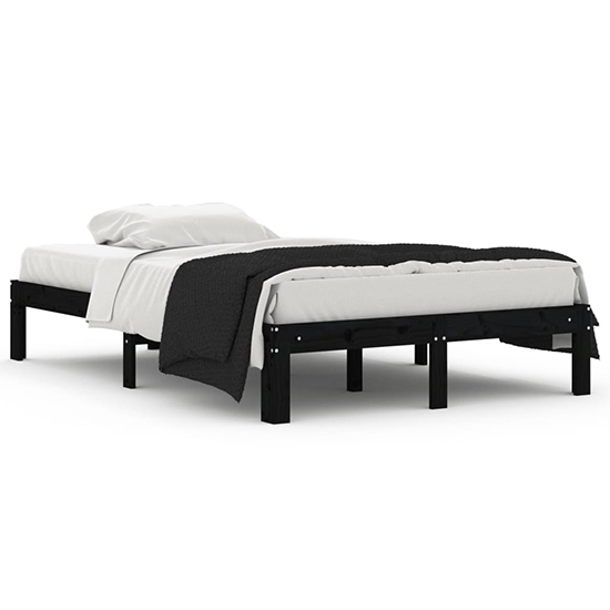 Eliada Solid Pinewood Small Double Bed In Black_2