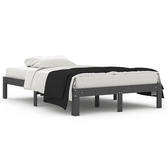Eliada Solid Pinewood Small Double Bed In Grey_2