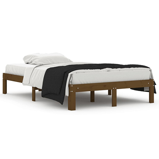 Eliada Solid Pinewood Small Double Bed In Honey Brown_2