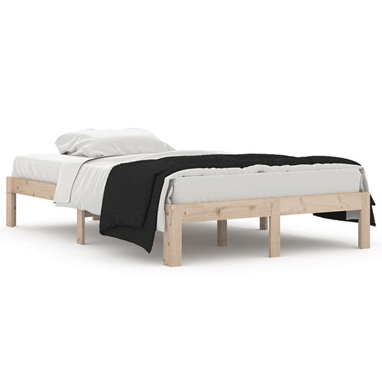 Eliada Solid Pinewood Small Double Bed In Natural