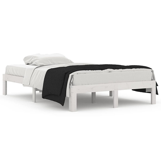 Eliada Solid Pinewood Small Double Bed In White_2