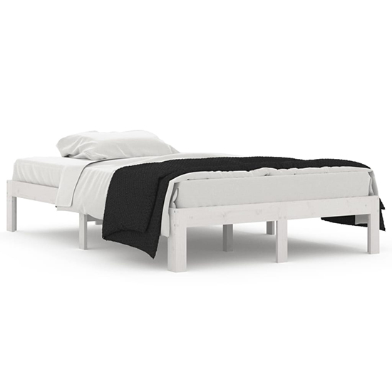 Eliada Solid Pinewood Small Double Bed In White