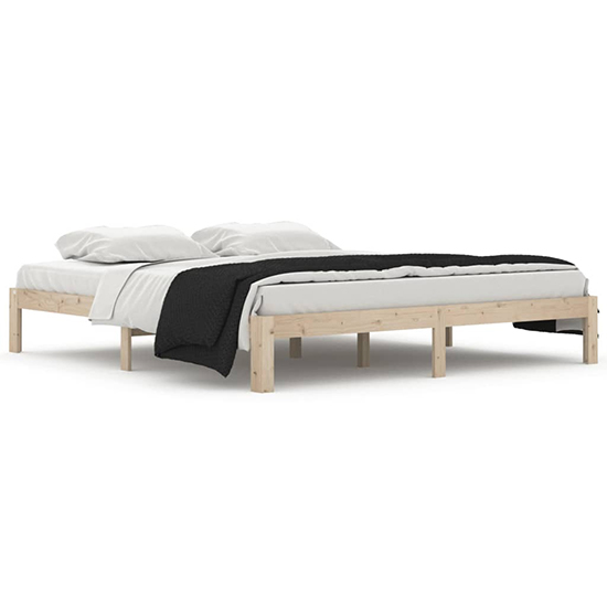 Eliada Solid Pinewood Super King Size Bed In Natural