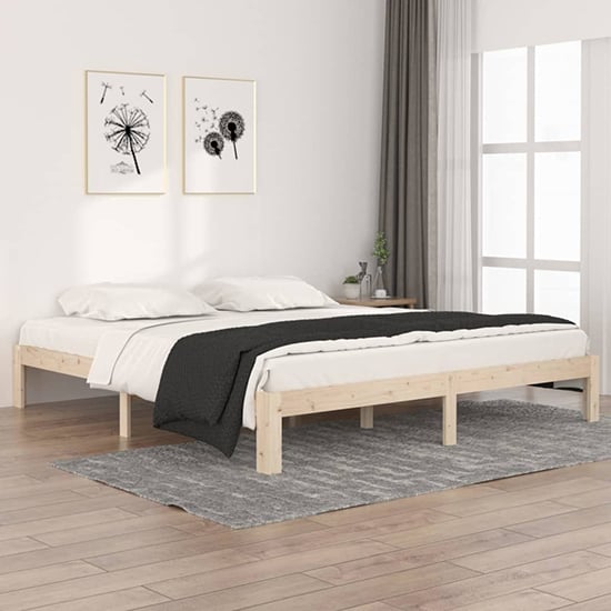 Eliada Solid Pinewood Super King Size Bed In Natural_1