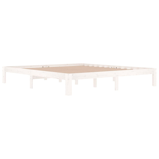 Eliada Solid Pinewood Super King Size Bed In White