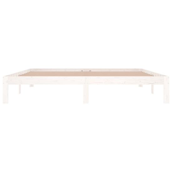 Eliada Solid Pinewood Super King Size Bed In White