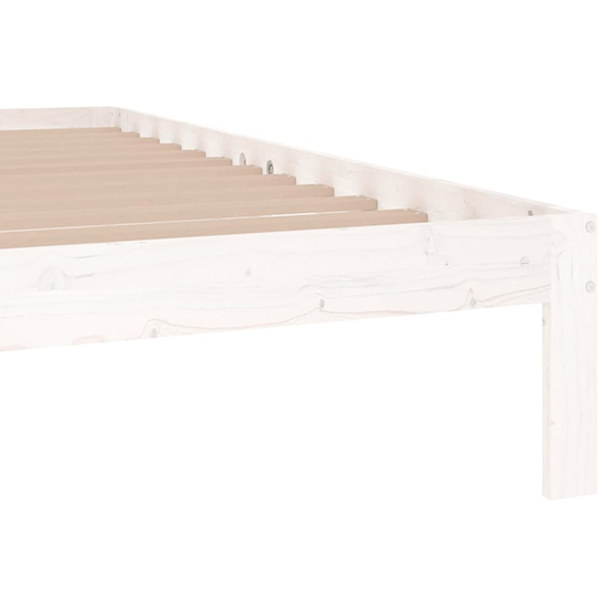 Eliada Solid Pinewood Super King Size Bed In White