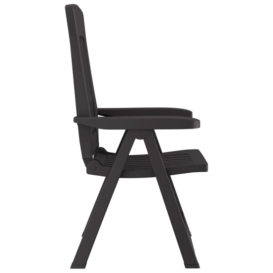 Elias Anthracite Polypropylene Garden Reclining Chairs In Pair