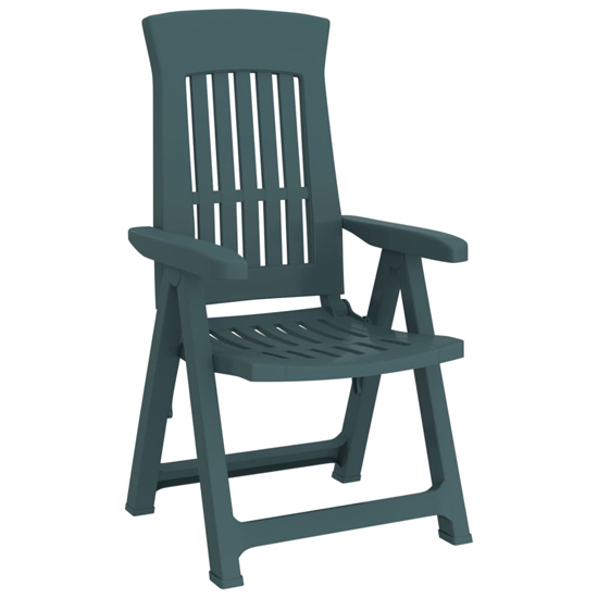 Elias Green Polypropylene Garden Reclining Chairs In Pair