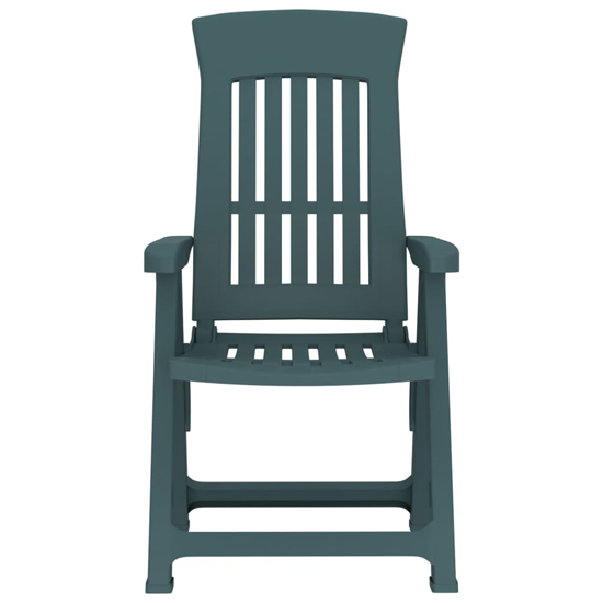 Elias Green Polypropylene Garden Reclining Chairs In Pair