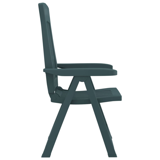 Elias Green Polypropylene Garden Reclining Chairs In Pair