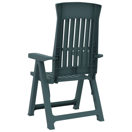 Elias Green Polypropylene Garden Reclining Chairs In Pair