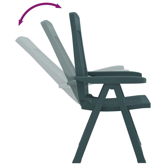 Elias Green Polypropylene Garden Reclining Chairs In Pair