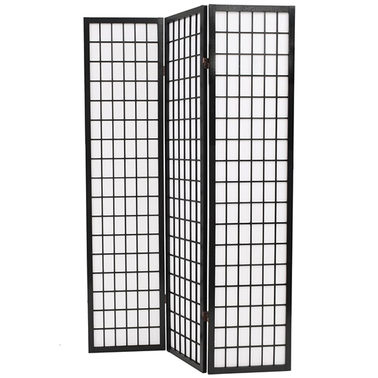 Elif Folding 3 Panels 120cm x 170cm Room Divider In Black_3