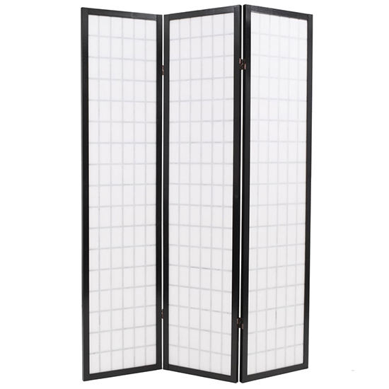 Elif Folding 3 Panels 120cm x 170cm Room Divider In Black_4
