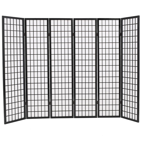 Elif Folding 6 Panels 240cm x 170cm Room Divider In Black_2