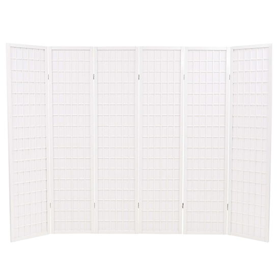 Elif Folding 6 Panels 240cm x 170cm Room Divider In White_2
