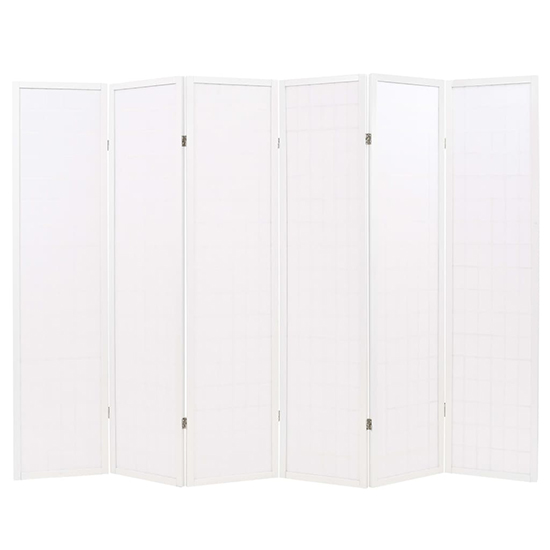 Elif Folding 6 Panels 240cm x 170cm Room Divider In White_4