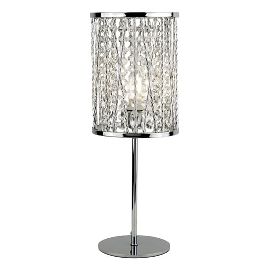 Photo of Elise 1 light table lamp in chrome with crystal drops