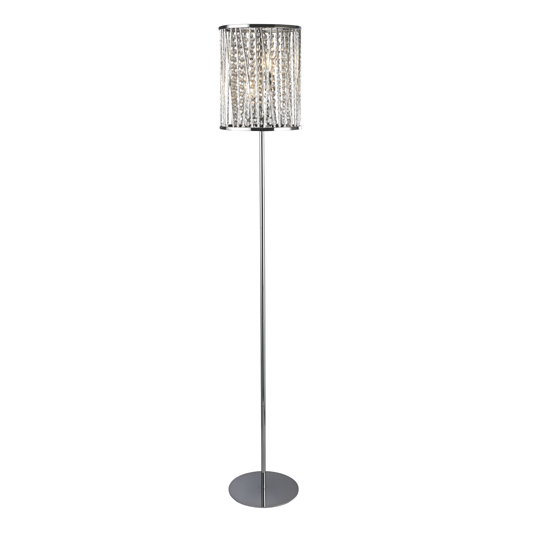 Read more about Elise 2 lights floor lamp in chrome with crystal drops