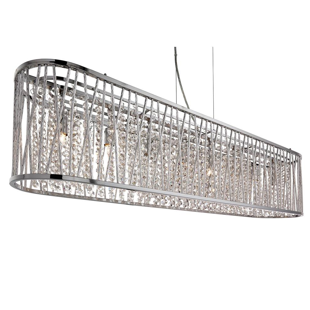 Read more about Elise 8 light clear crystal bar pendant light in chrome