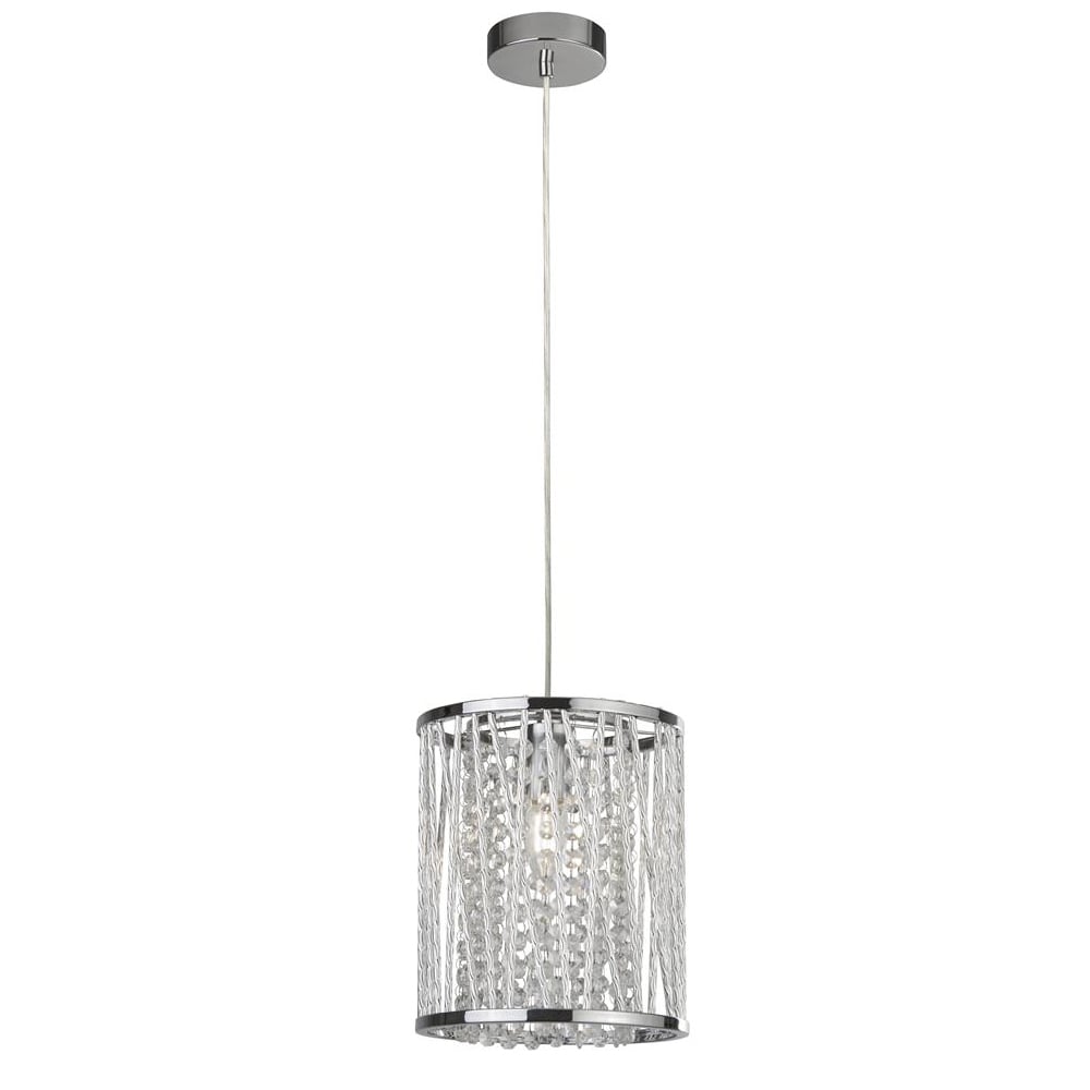 Read more about Elise crystal glass pendant light in chrome