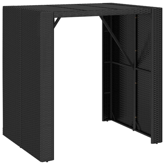 Elita Solid Wood 5 Piece Garden Bar Set In Black Poly Rattan