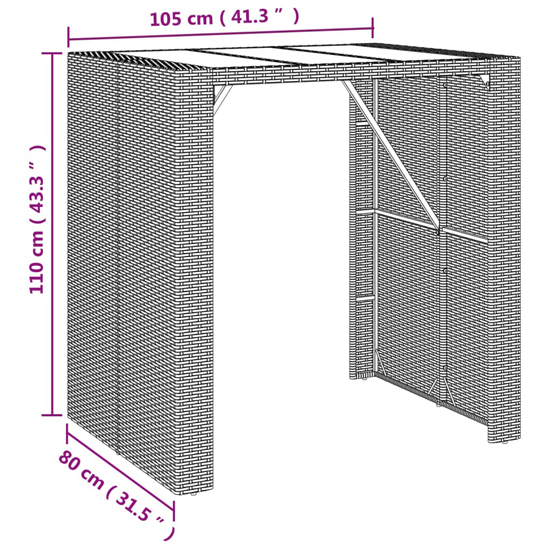 Elita Solid Wood 5 Piece Garden Bar Set In Grey Poly Rattan