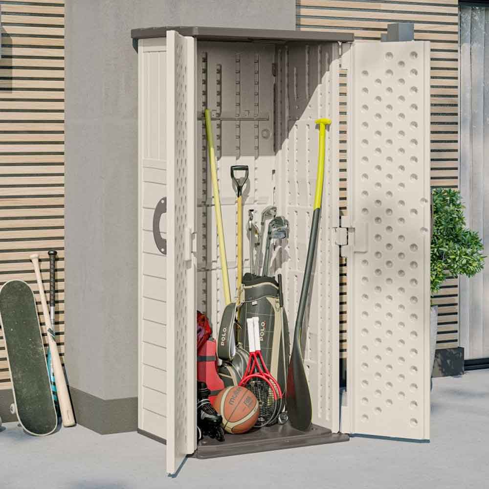 Elite Reinforced Resin Garden Storage Cabinet in Vanilla